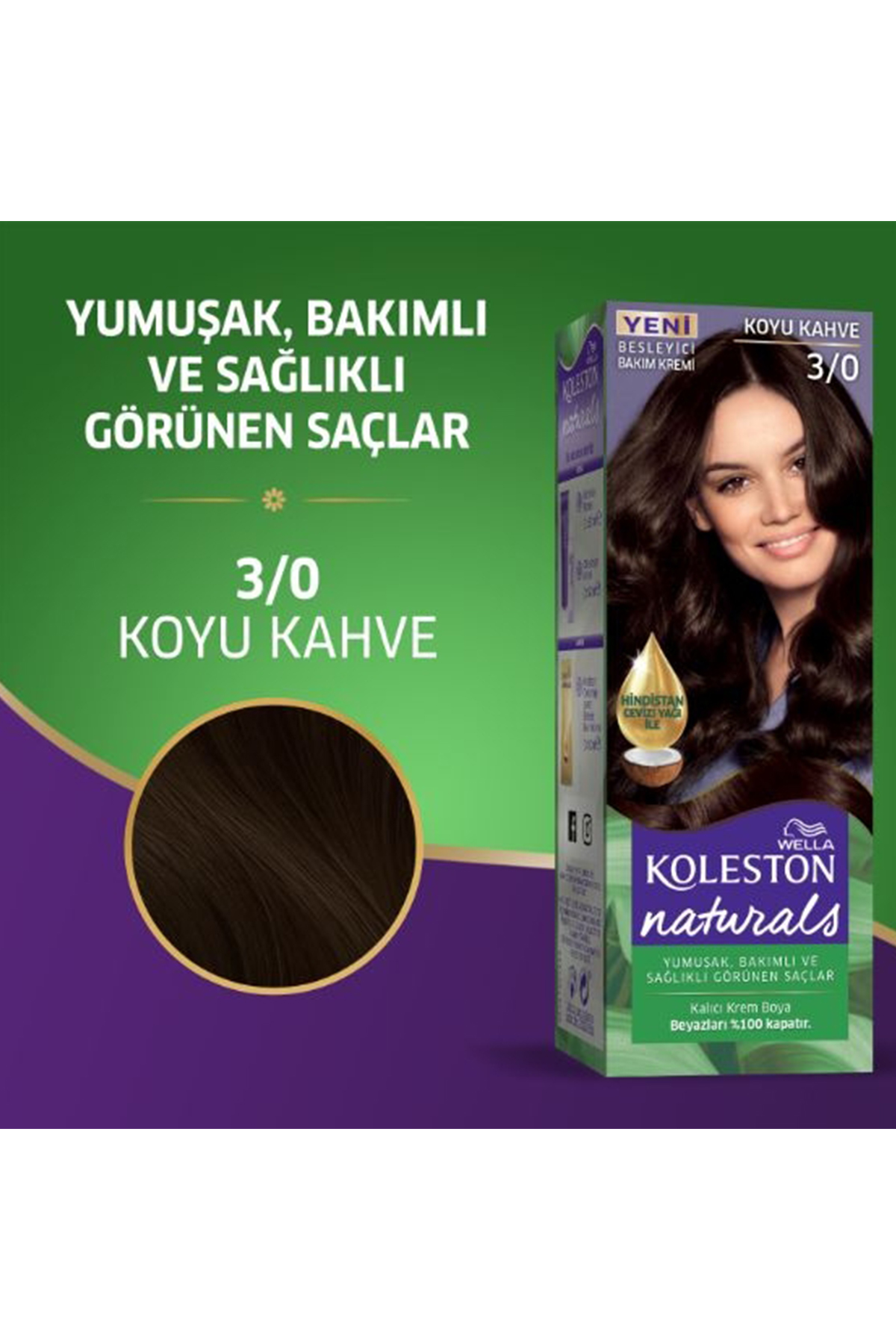 Naturals Saç Boyası Koyu Kahve 3/0 2x Paket