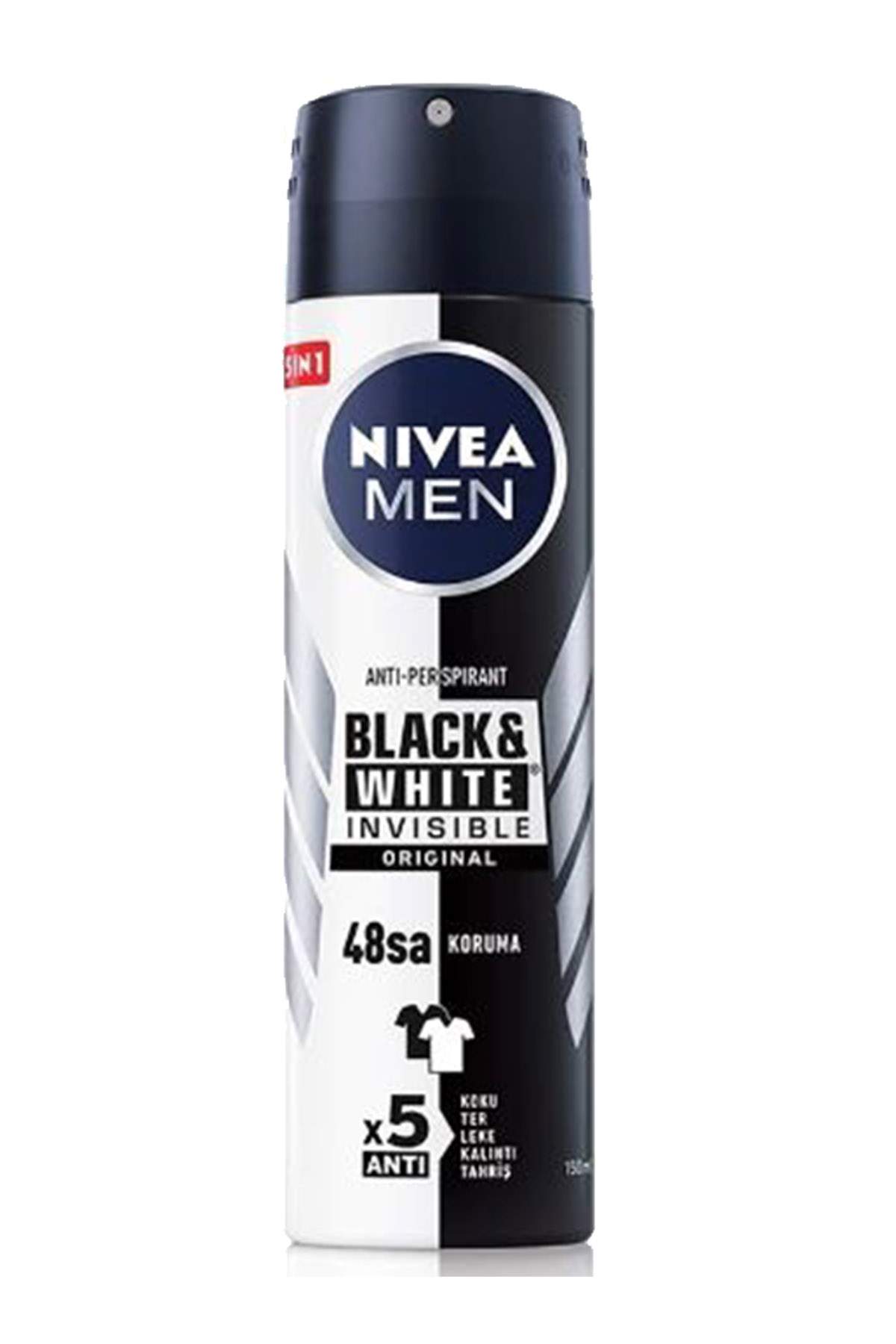 2 Adet Men Invisible Black&White Original Erkek Deodorant Sprey 150 ml