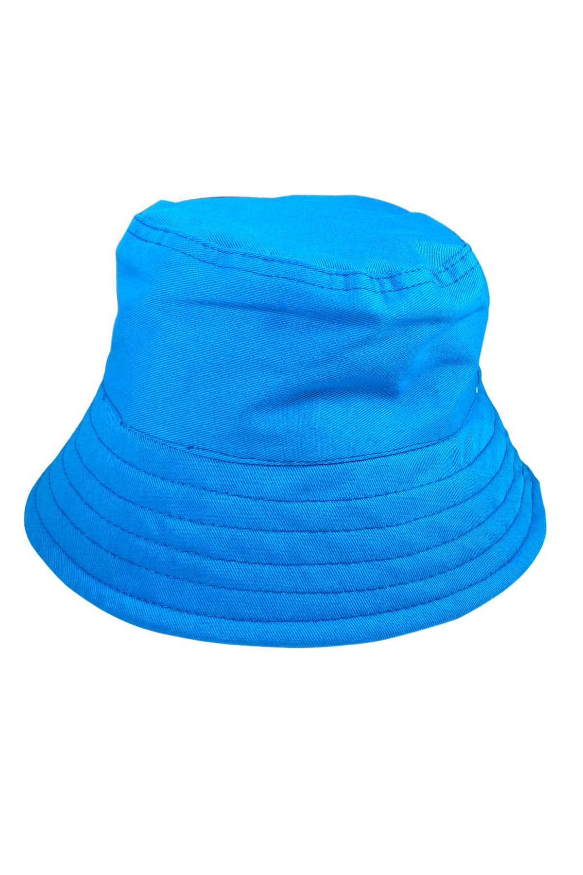 Unisex Kova Şapka Balıkçı Şapka Bucket Hat Mavi