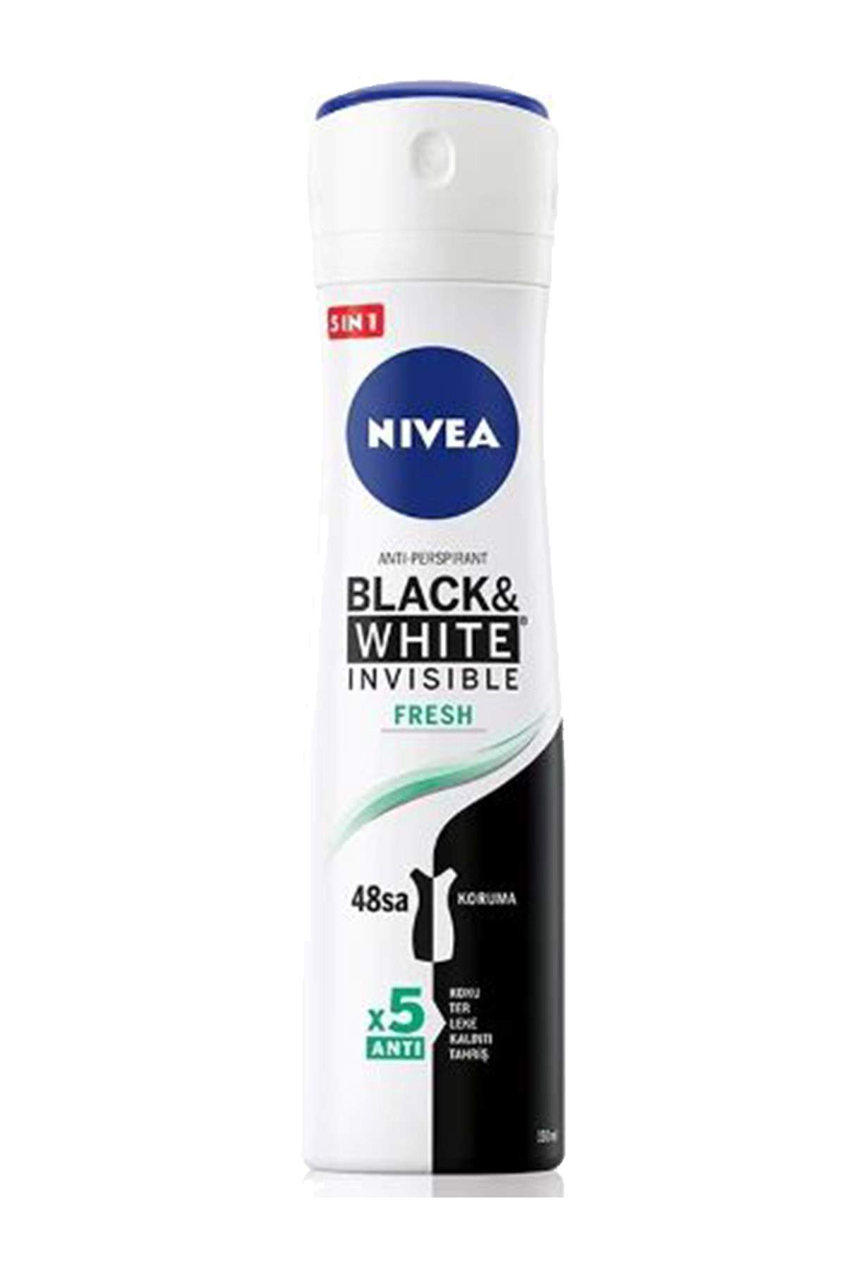 2 Adet Invisible Black & White Fresh Kadın Deodorant Sprey 150 ml