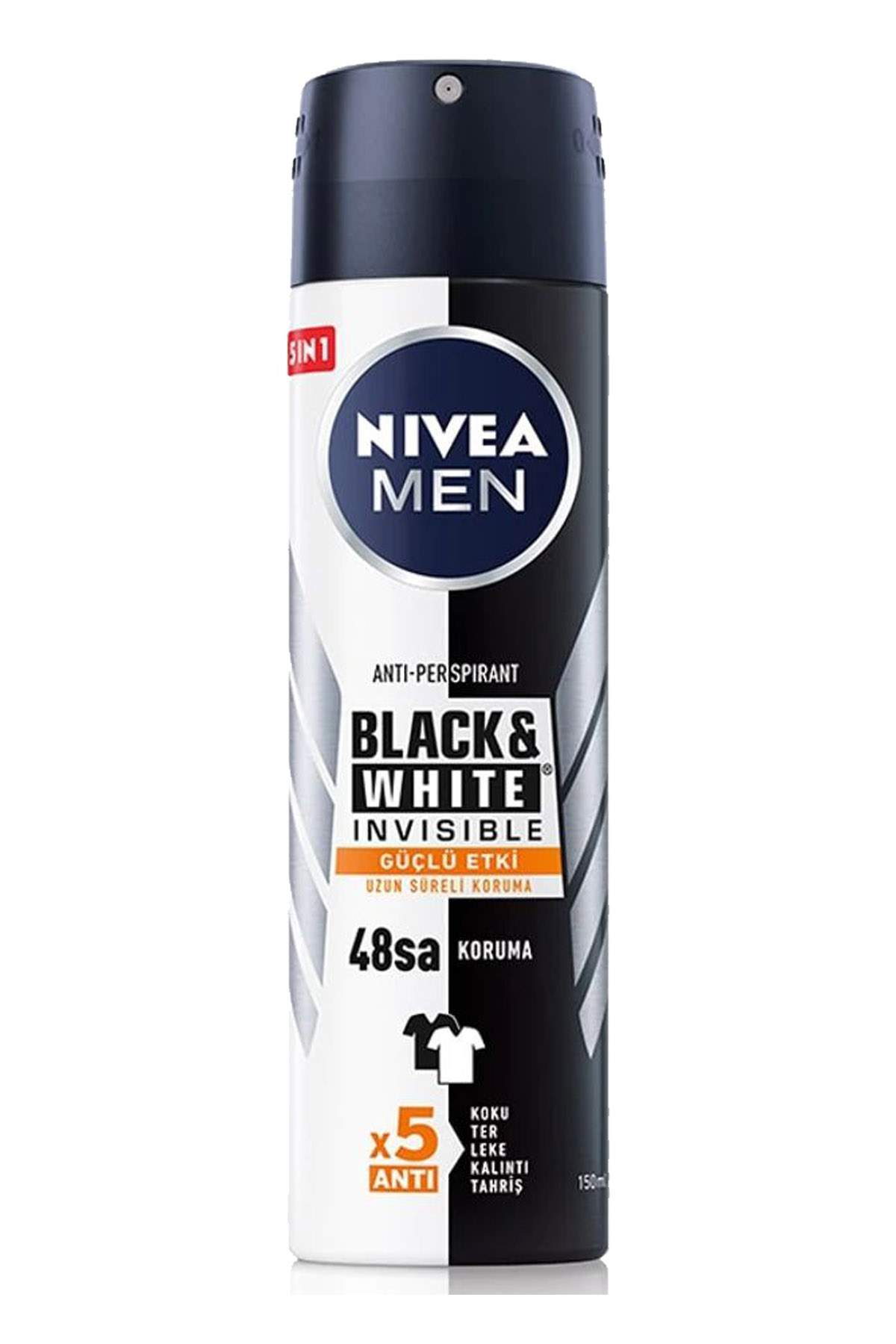 2 Adet Men Black & White Invisible Güçlü Etki Erkek Deodorant Sprey 150 ml