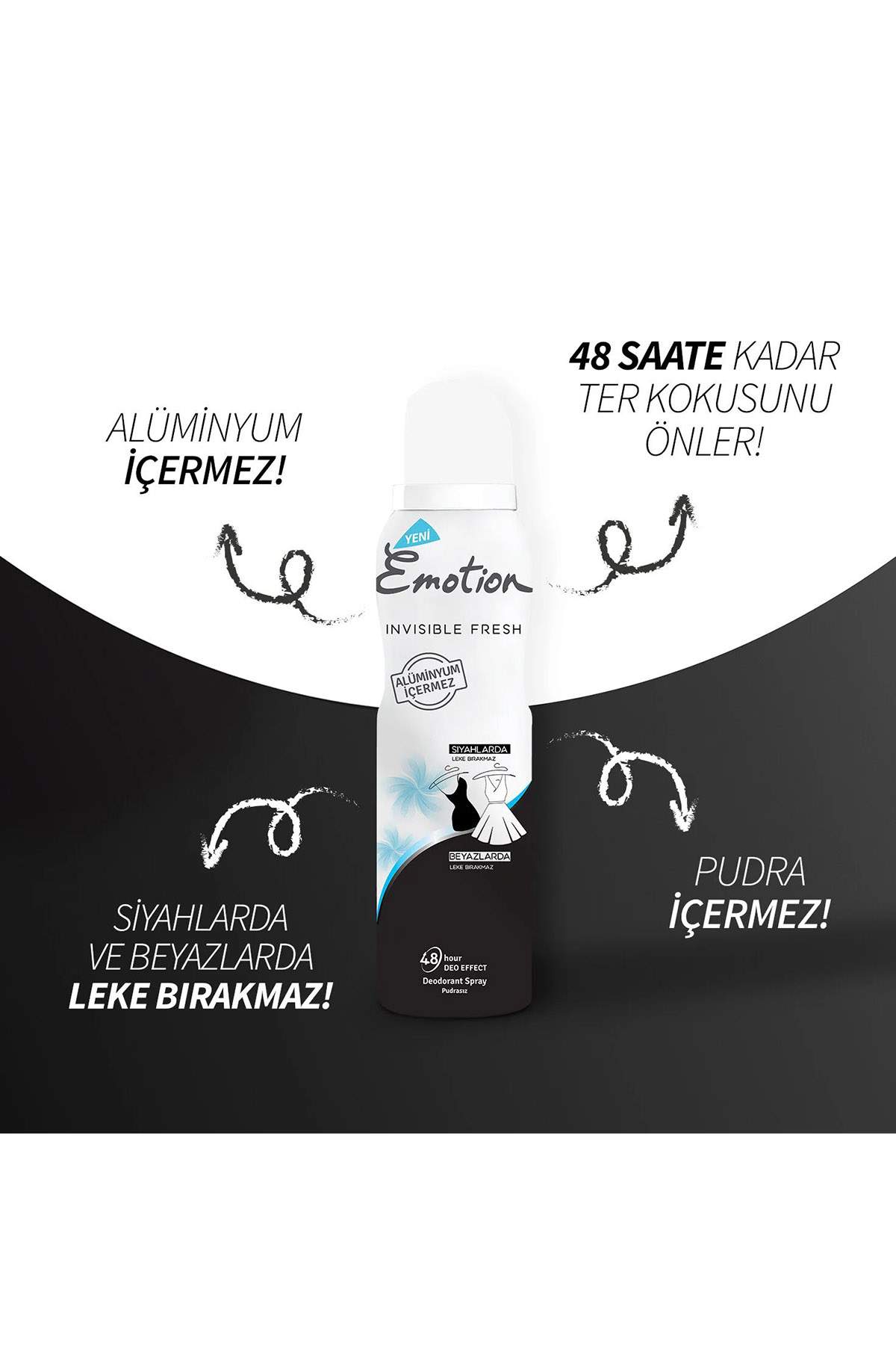 2 Adet Black&White Invisible Fresh Kadın Deodorant 150 ml