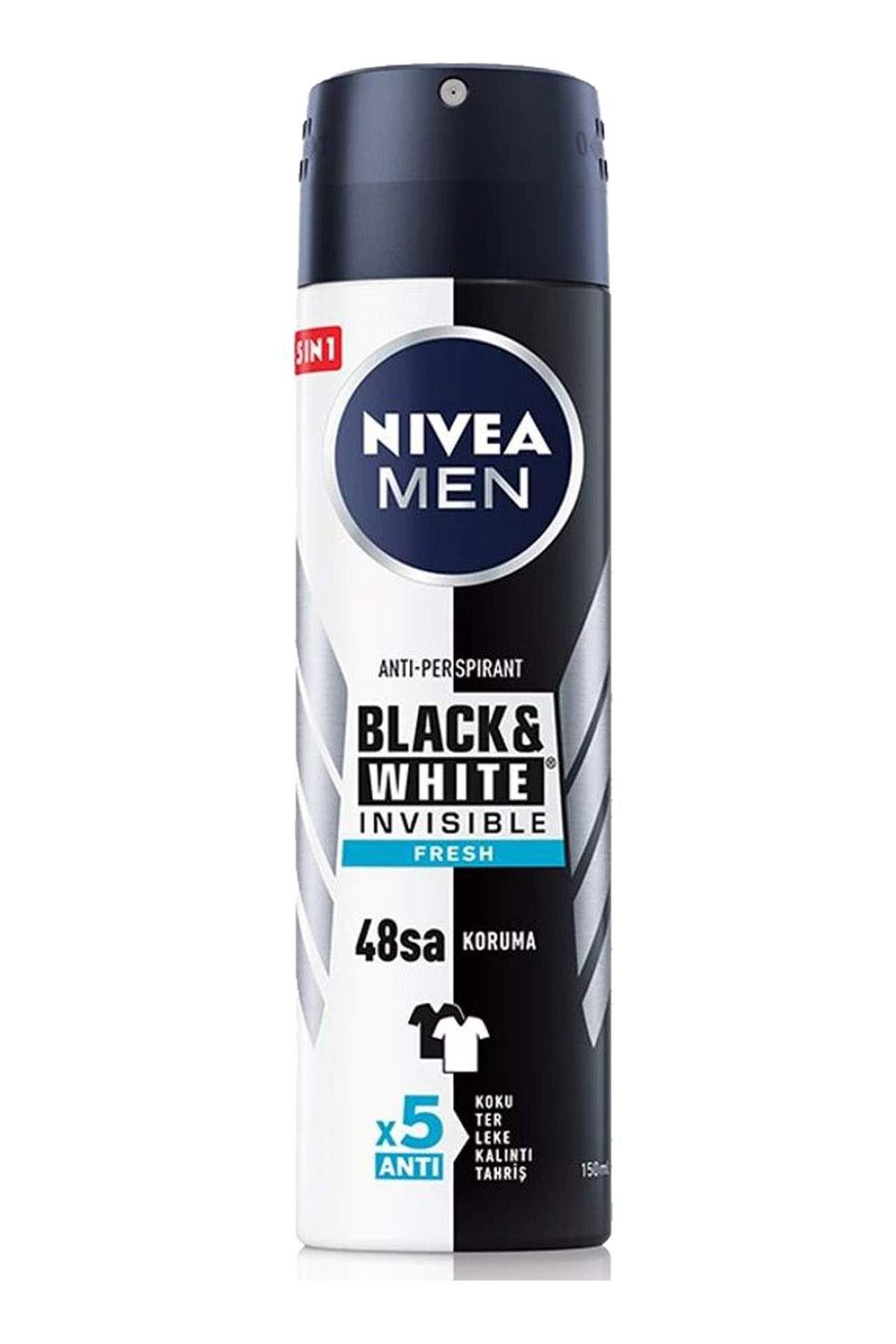 2 Adet Men Invisible Black&White Fresh Erkek Deodorant Sprey 150 ml