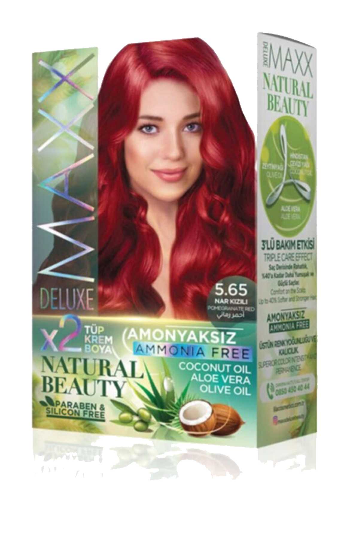 2 Paket Natural Beauty Amonyaksız Saç Boyası 5.65 Nar Kızılı