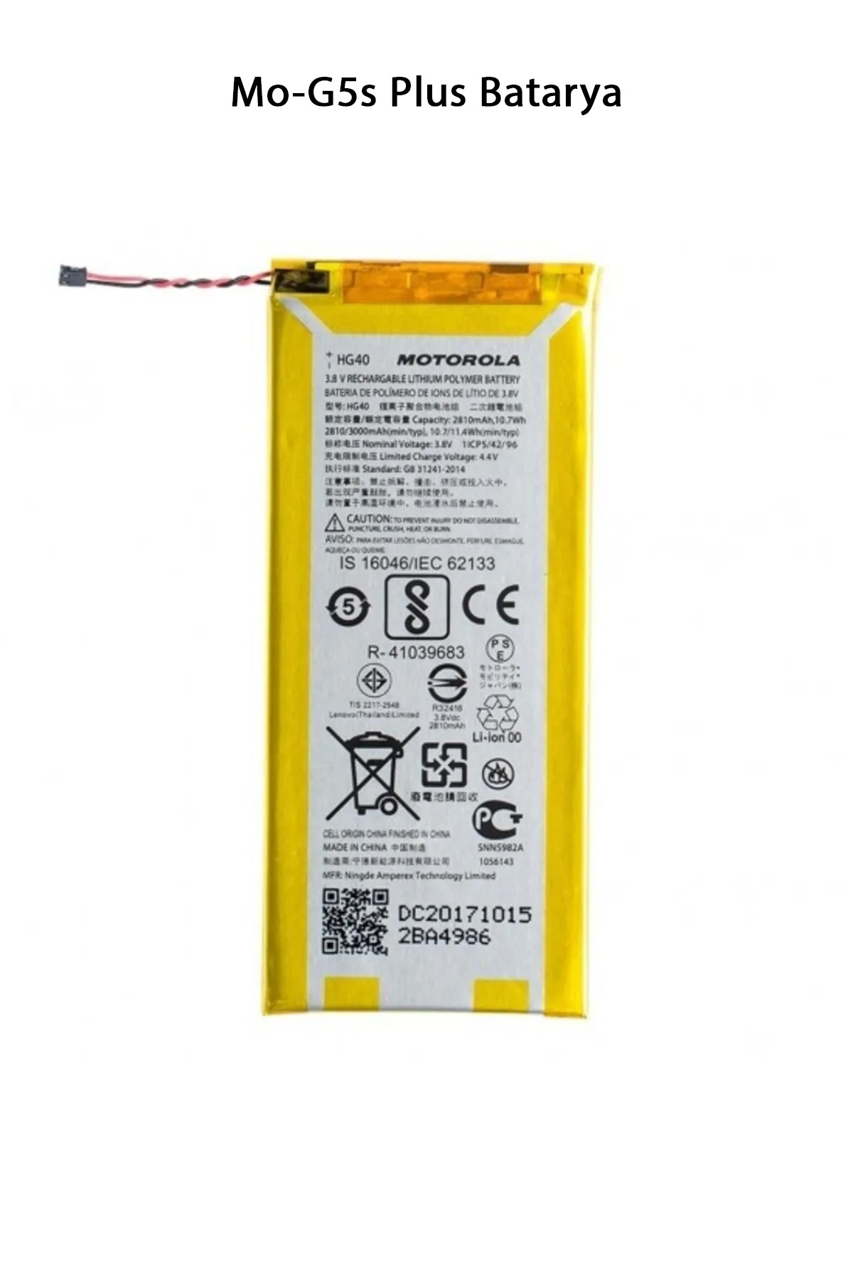 Motorola Moto G5s Plus Telefonlarla Uyumlu Batarya 3000 mAh