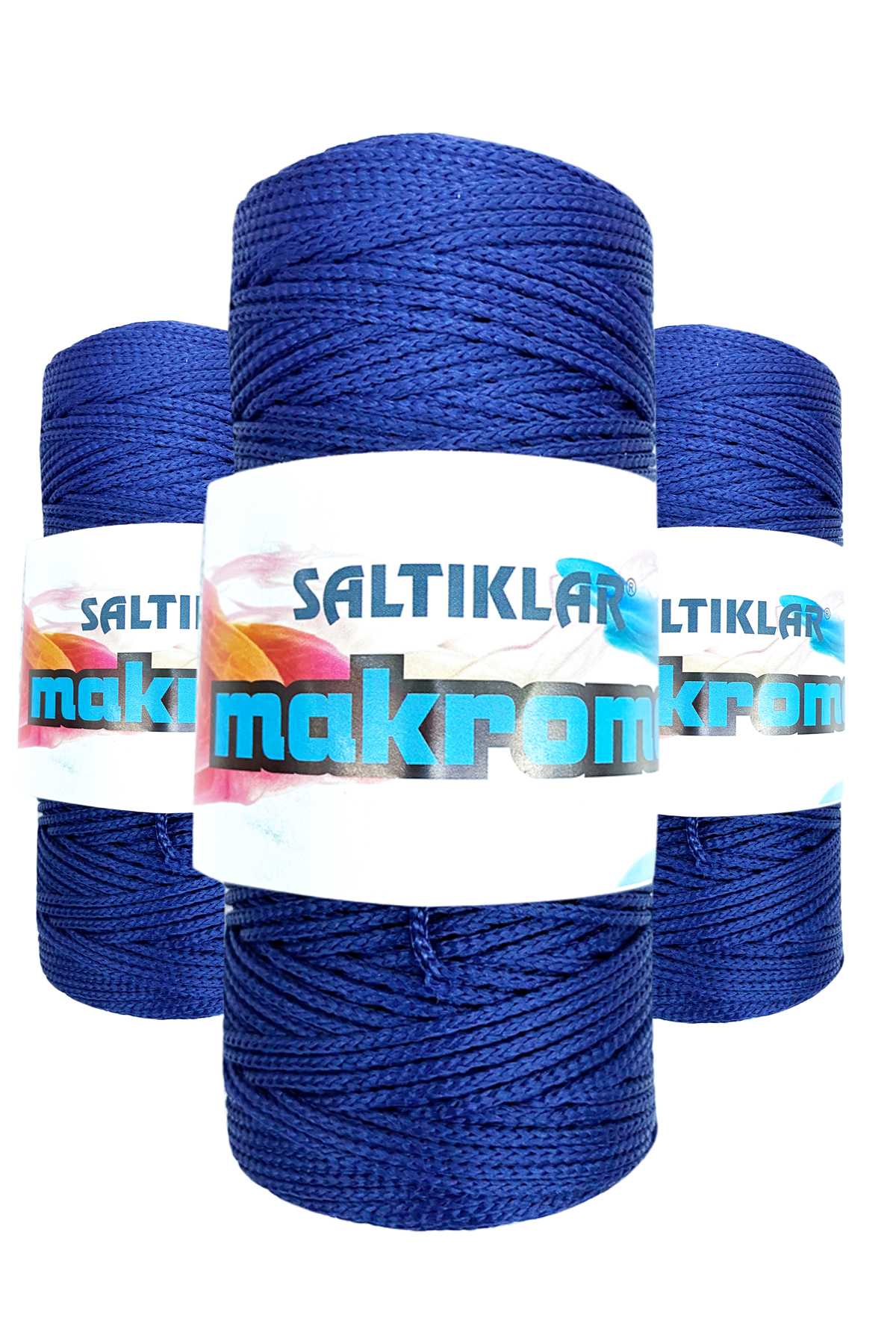 3 Adet Polyester Makrome İpi 370 Lacivert 100 gr