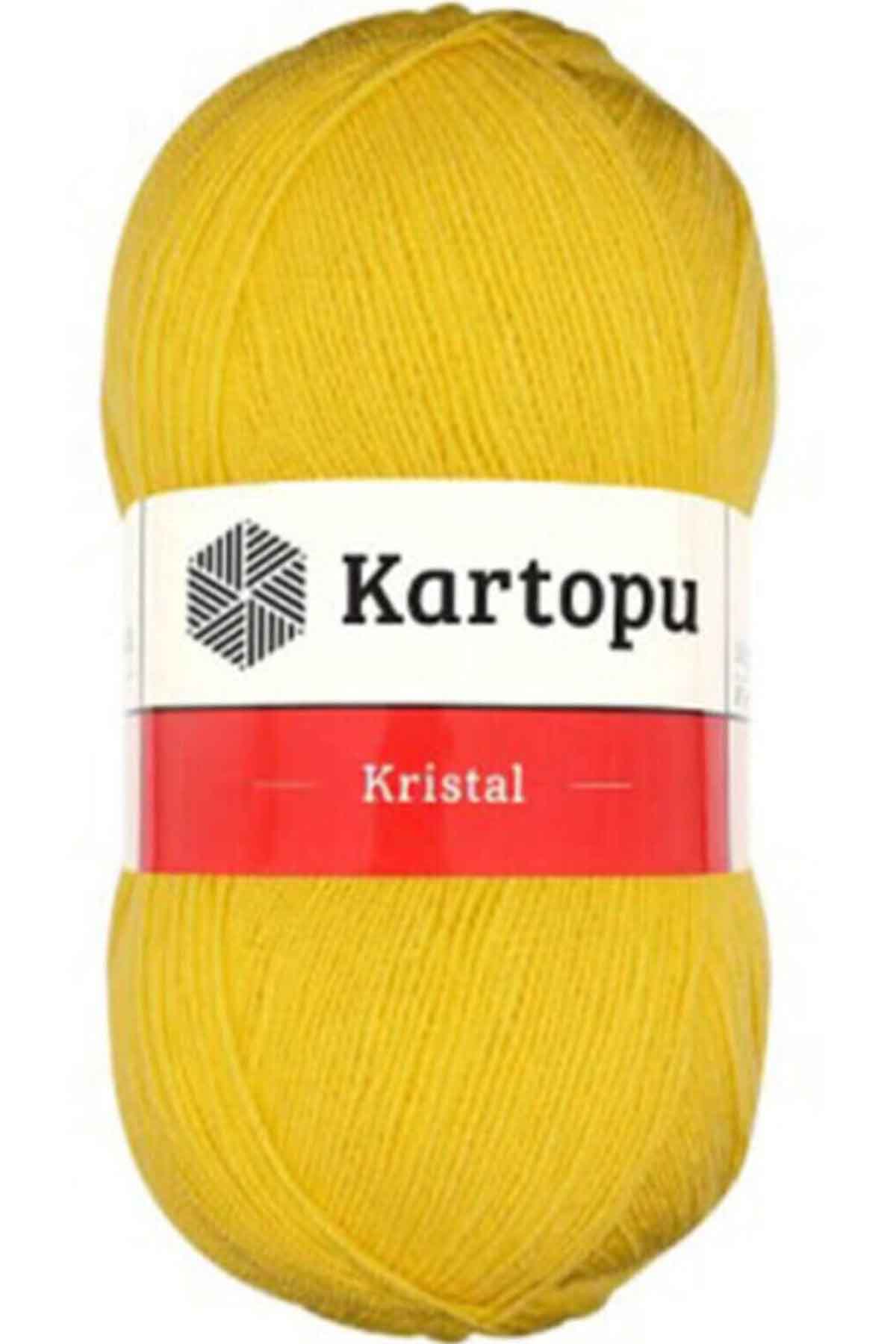 Kristal Çift Katlı El Örgü Lif İpi Sarı K301