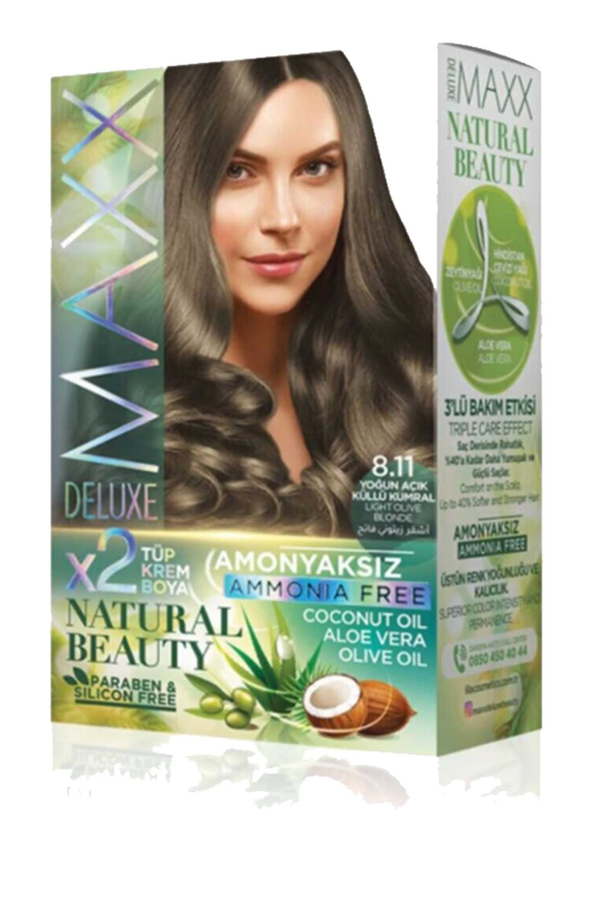 Natural Beauty Amonyaksız Saç Boyası 8.11 Yoğun Açık Küllü Kumral