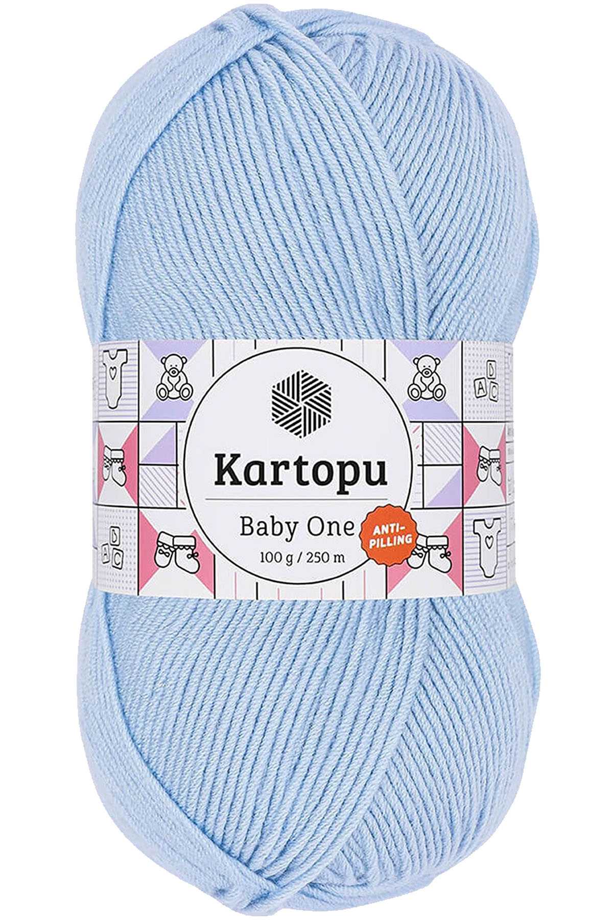 Baby One Tüylenmeyen El Örgü İpi Yünü Mavi K544