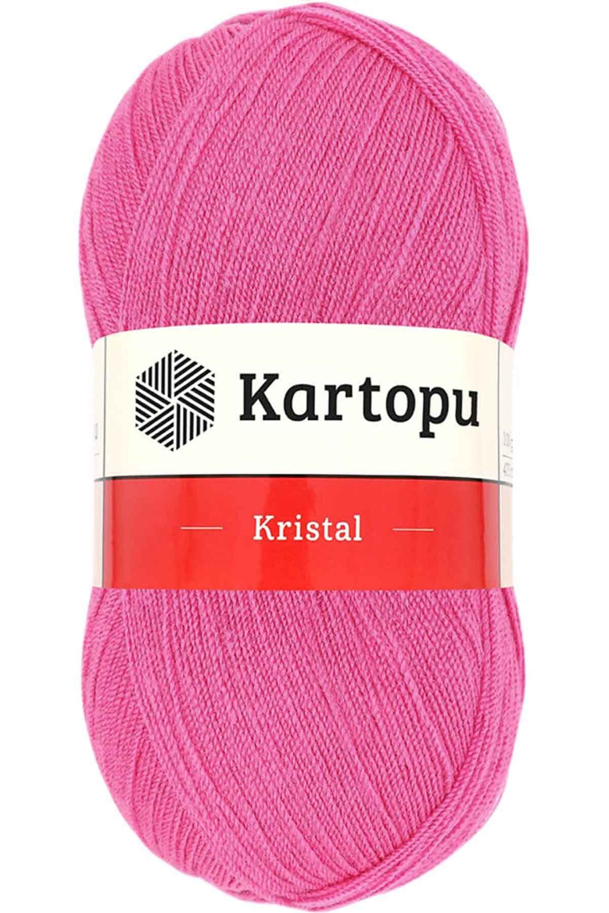 Kristal Çift Katlı El Örgü Lif İpi Şeker Pembe K772