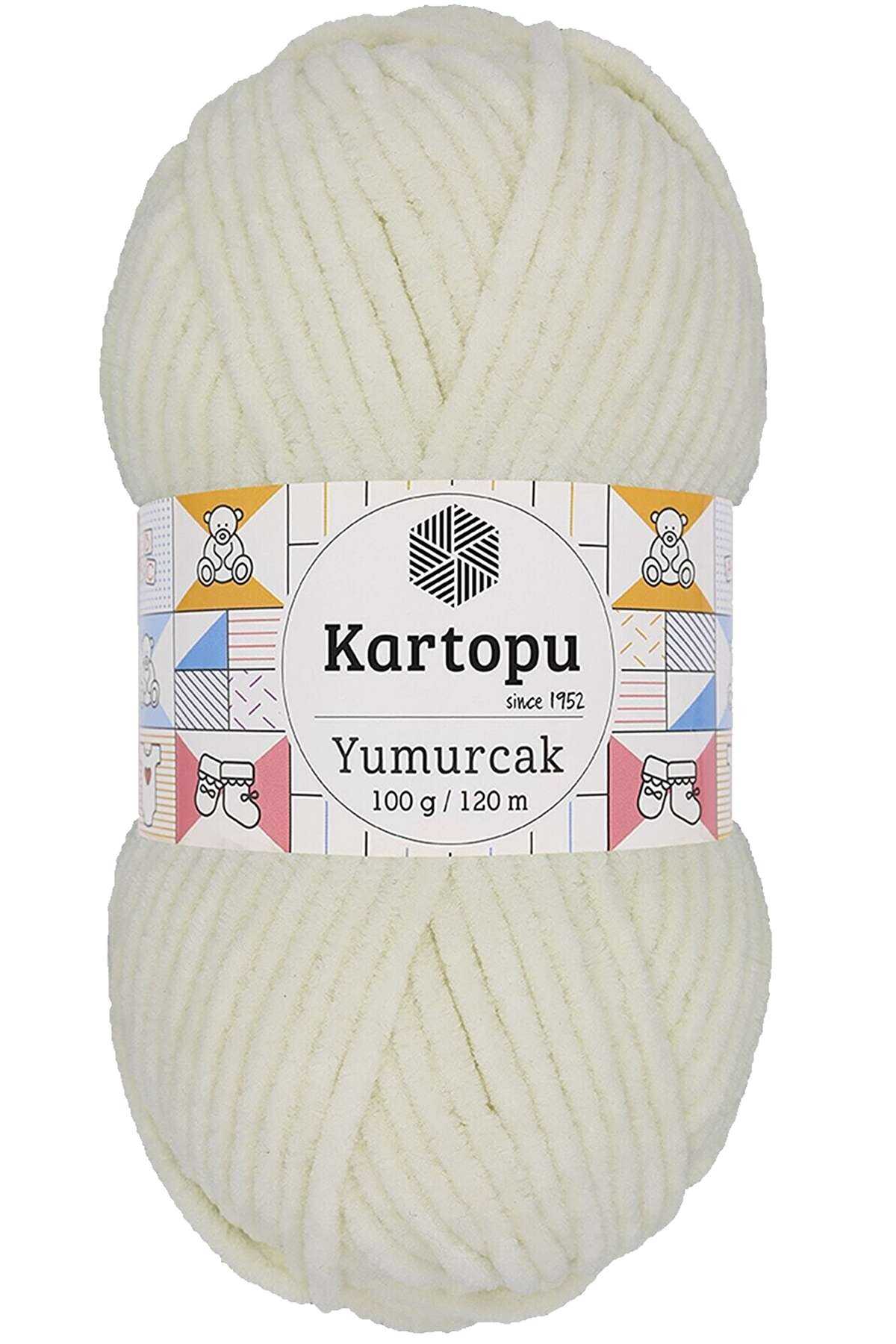 Yumurcak Kadife El Örgü İpi Kırık Beyaz K011