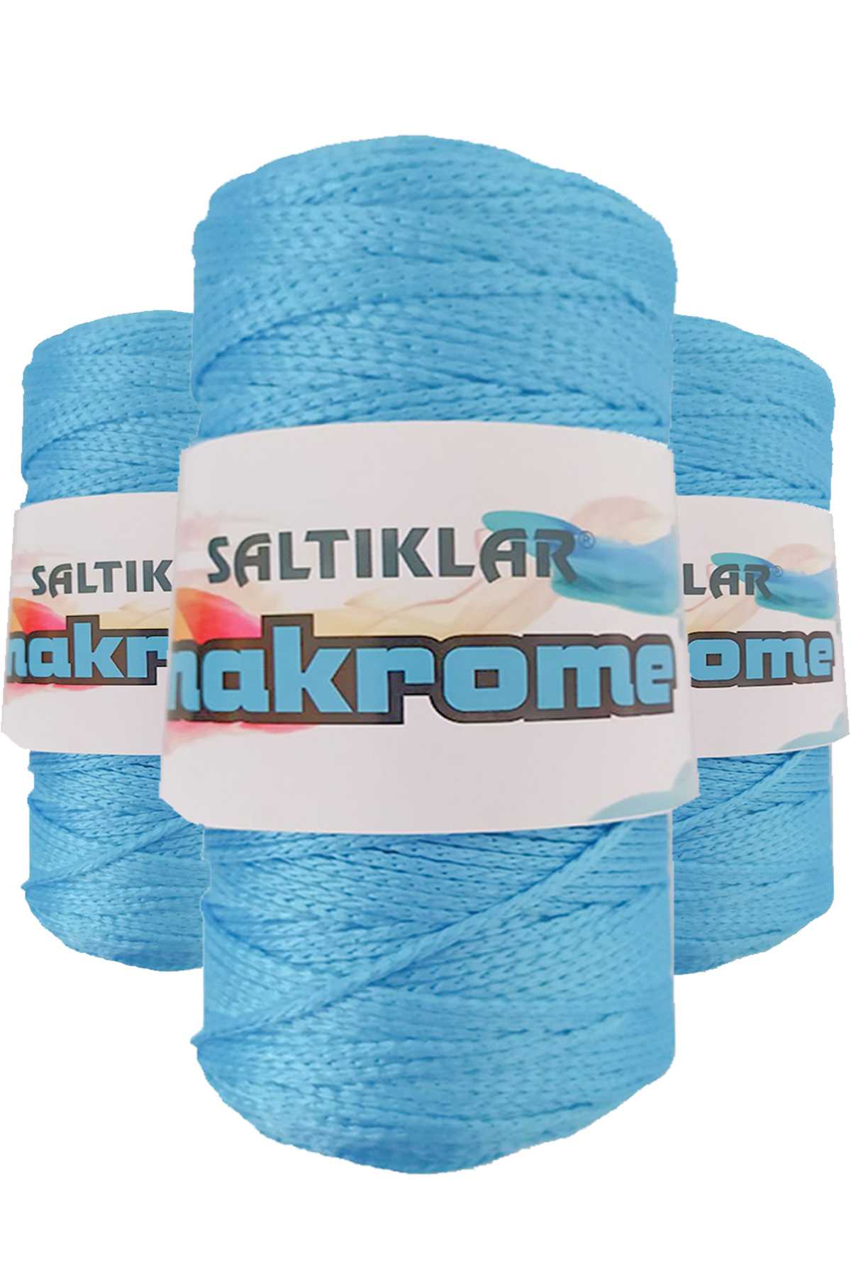 3 Adet Polyester Makrome İpi 3050 Mavi 100 gr