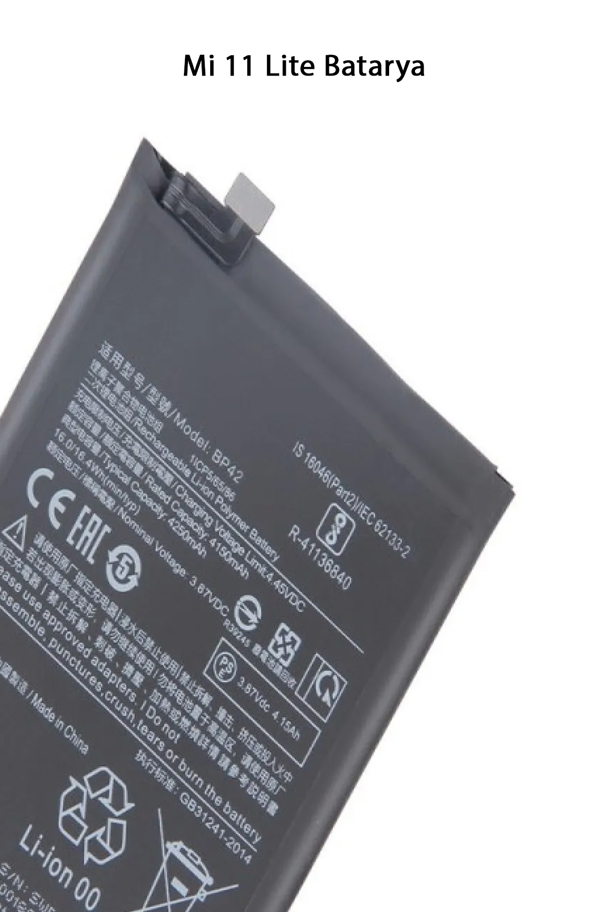 Mi 11 Lite Telefonlarla Uyumlu Batarya Pi 4250 mAh