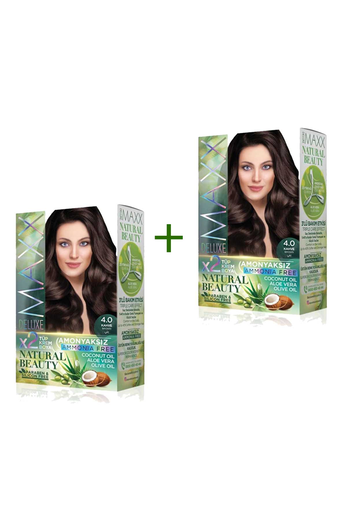 2 Paket Natural Beauty Amonyaksız Saç Boyası 4.0 Kahve